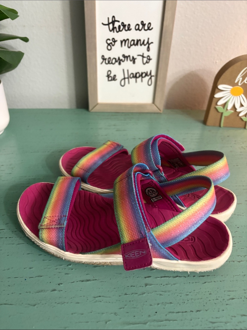 Keen Kids Rainbow Multi-Color & Pink Strappy Sandals - Picture 3 of 5